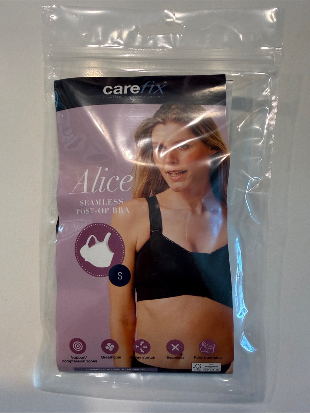 Carefix Alice Seamless Post-Op Bra - Black